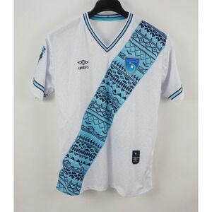 Umbro Guatemala Futbol Soccer Jersey Home Men's Large Official White Blue Shirt